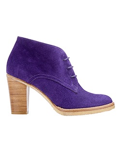 Ralph Lauren Franny Ankle Boot, Velvet, Purple, Box, UK 6