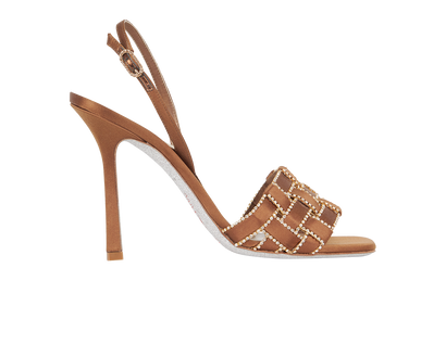 Rene Caovilla Interwoven Crystals Sandals, front view