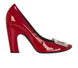Roger Vivier 'Belle' Block Heels, Patent Leather, Red, 6, 2*