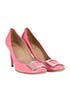 Roger Vivier Pink Patent Leather Trompette Heels, side view