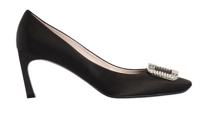 Roger Vivier Satin Trompete Strass 70 Pump, front view