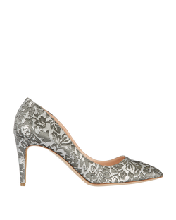 Rupert Sanderson Brocade Heels, Fabric, Silver/Grey, UK8, B/DB