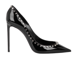 Saint Laurent Studded Pointy Heels, Patent, Black, UK 5, DB, 3*