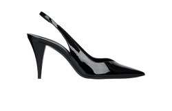 Saint Laurent Kiki 85 Slingback, Patent, Black, UK7, B/DB, 3*