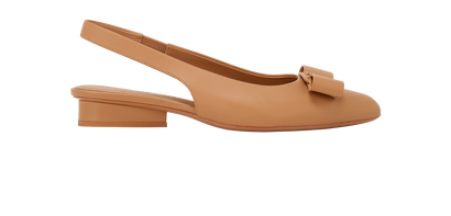 Salvatore Ferragamo Viva Slingbacks, &pound;250, Shoes, Brown, Leather, Front view
