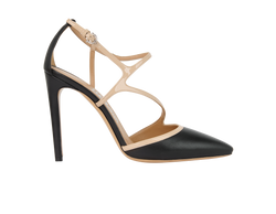 Salvatore Ferragamo Cross Over Heels, Leather, Black/Nude, UK4.5, B, 3*