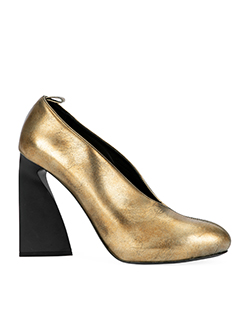 Stella McCartney Angled Heels, Leather, Gold, B/DB, 8