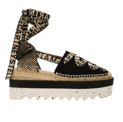 Stella McCartney Gaia Platform Espadrilles, Canvas, Black, UK6, B/DB, 3*