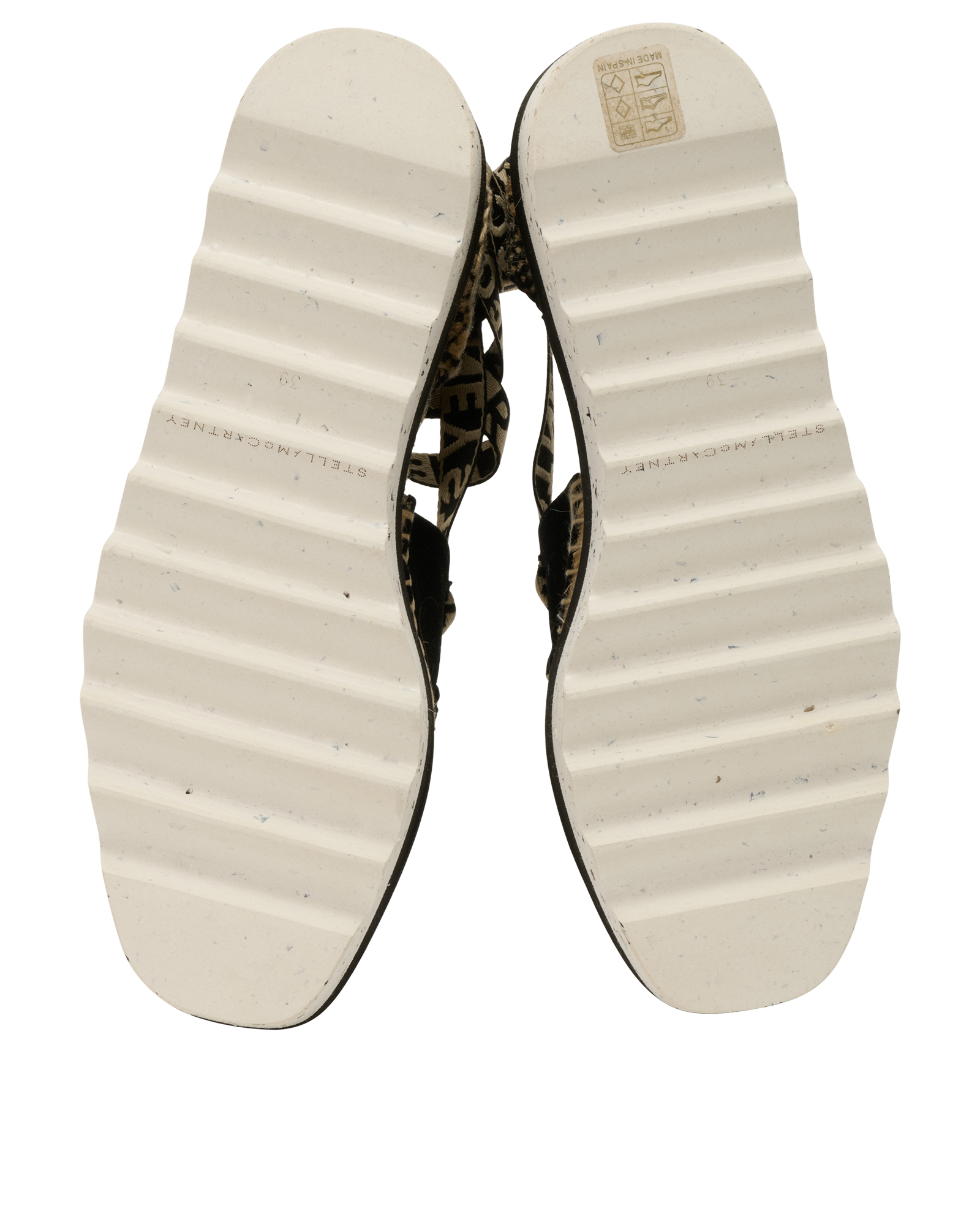 Stella McCartney Gaia Platform Espadrilles, &pound;250, Shoes, Black/White, Canvas, Top view