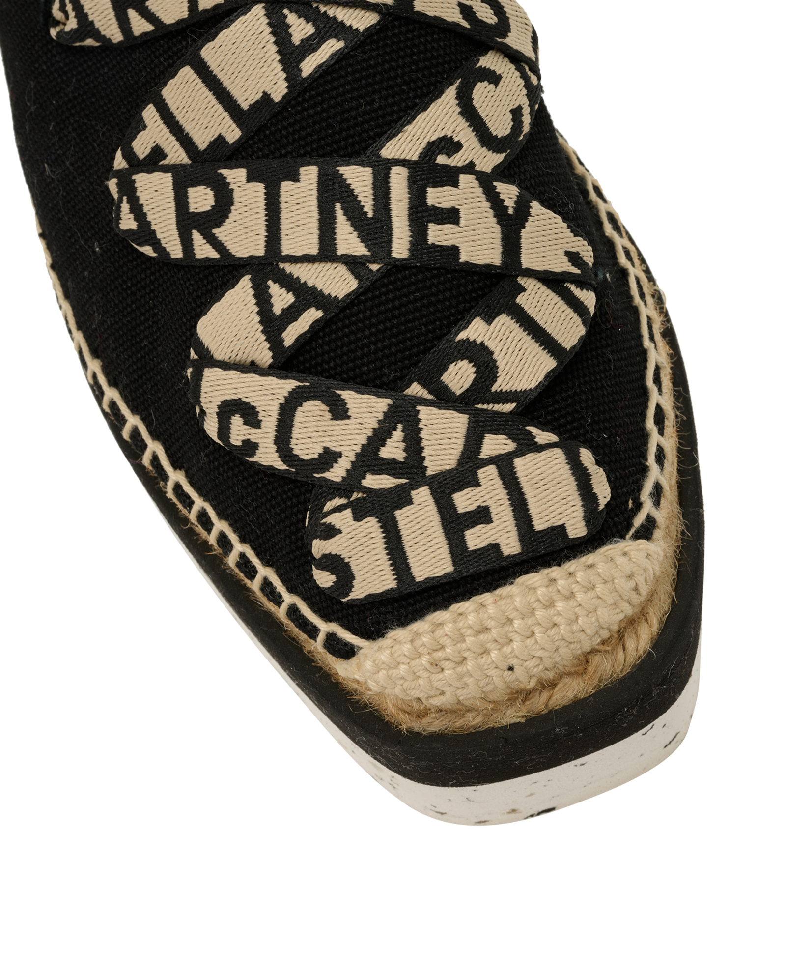 Stella McCartney Gaia Platform Espadrilles, &pound;250, Shoes, Black/White, Canvas, Other view
