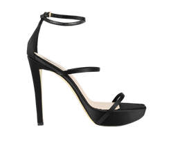 Stella McCartney Strappy Heels, Satin, Black, UK6.5, 3*