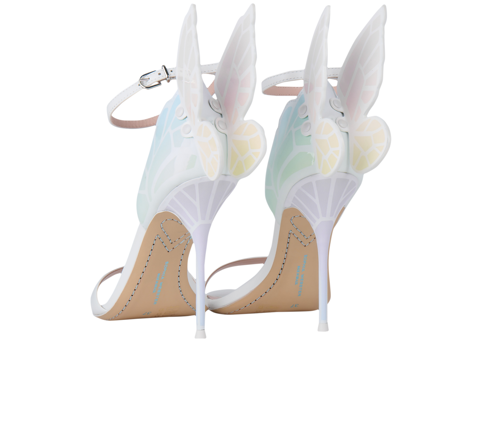 Sophia Webster Chiara Sandals, &pound;295, Shoes, White, Leather/Rubber, Back view