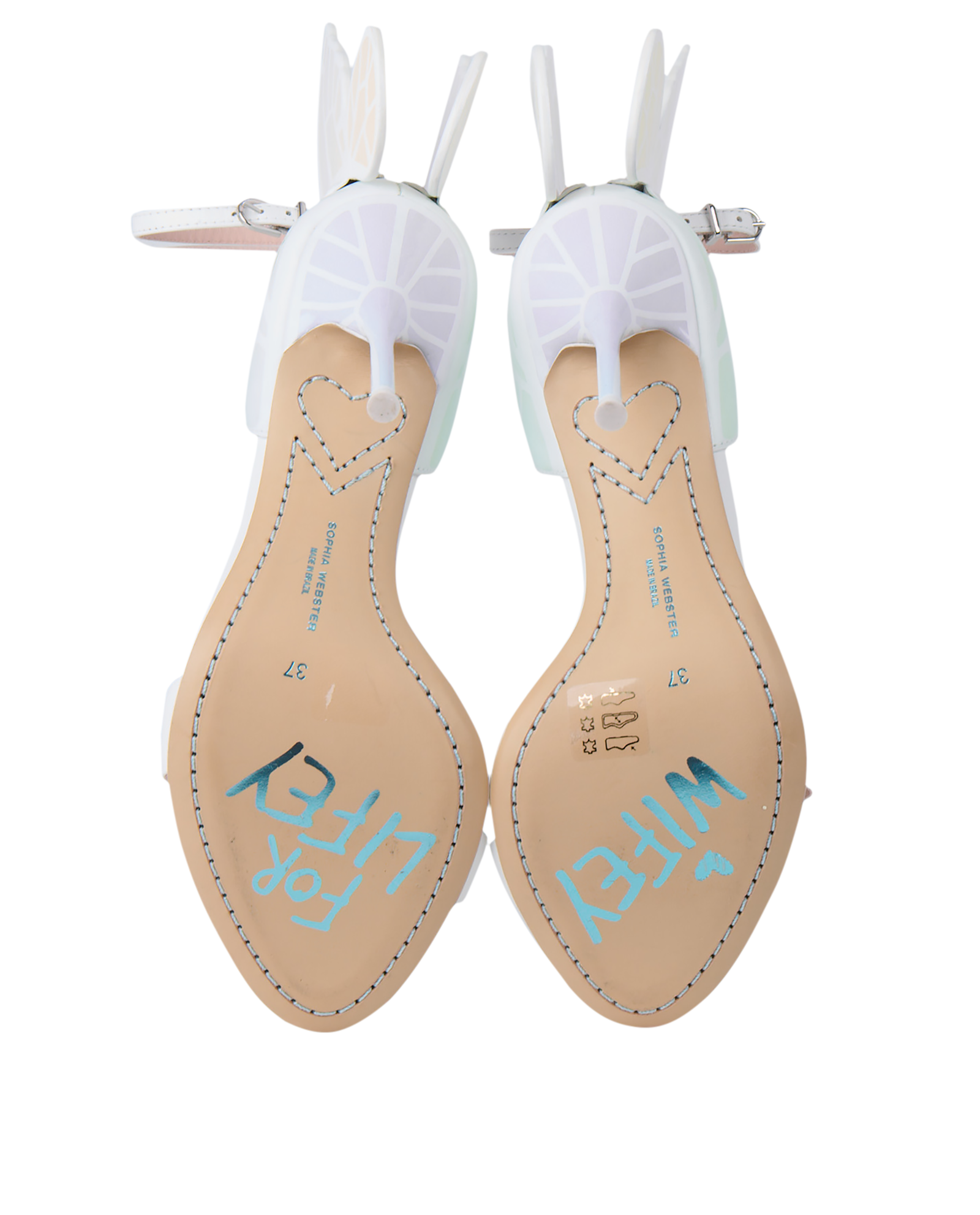 Sophia Webster Chiara Sandals, &pound;295, Shoes, White, Leather/Rubber, Top view