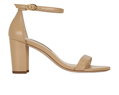 Stuart Weitzman Nearly Nude Strappy Heels, front view