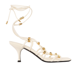 Valentino Rockstud 75mm Sandals, Leather, White, UK3, 2*