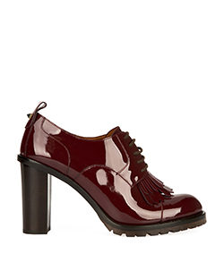 Valentino Patent Leather Brogue Heels, Patent Leather, Maroon, UK 7