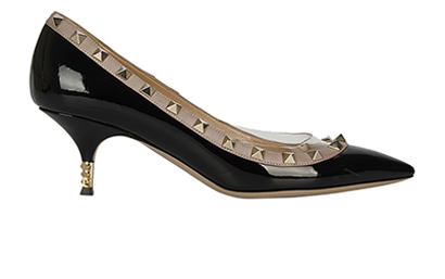 Valentino Patent Studded Kitten Heels, front view