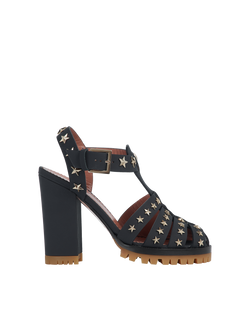 RedValentino Studded Heels, Leather, Blue, UK3, B, 3*