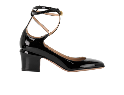 Valentino TanGo 60 Pumps, &pound;240, Shoes, Black, Patent Leather, Front view