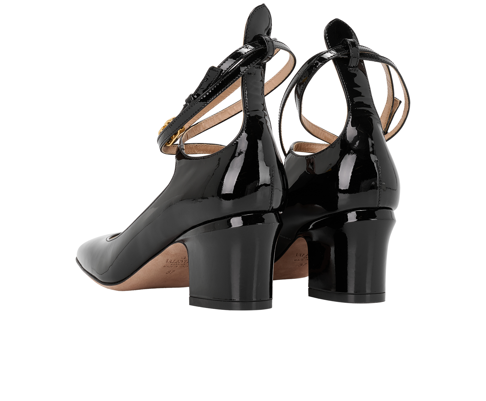 Valentino TanGo 60 Pumps, &pound;240, Shoes, Black, Patent Leather, Back view