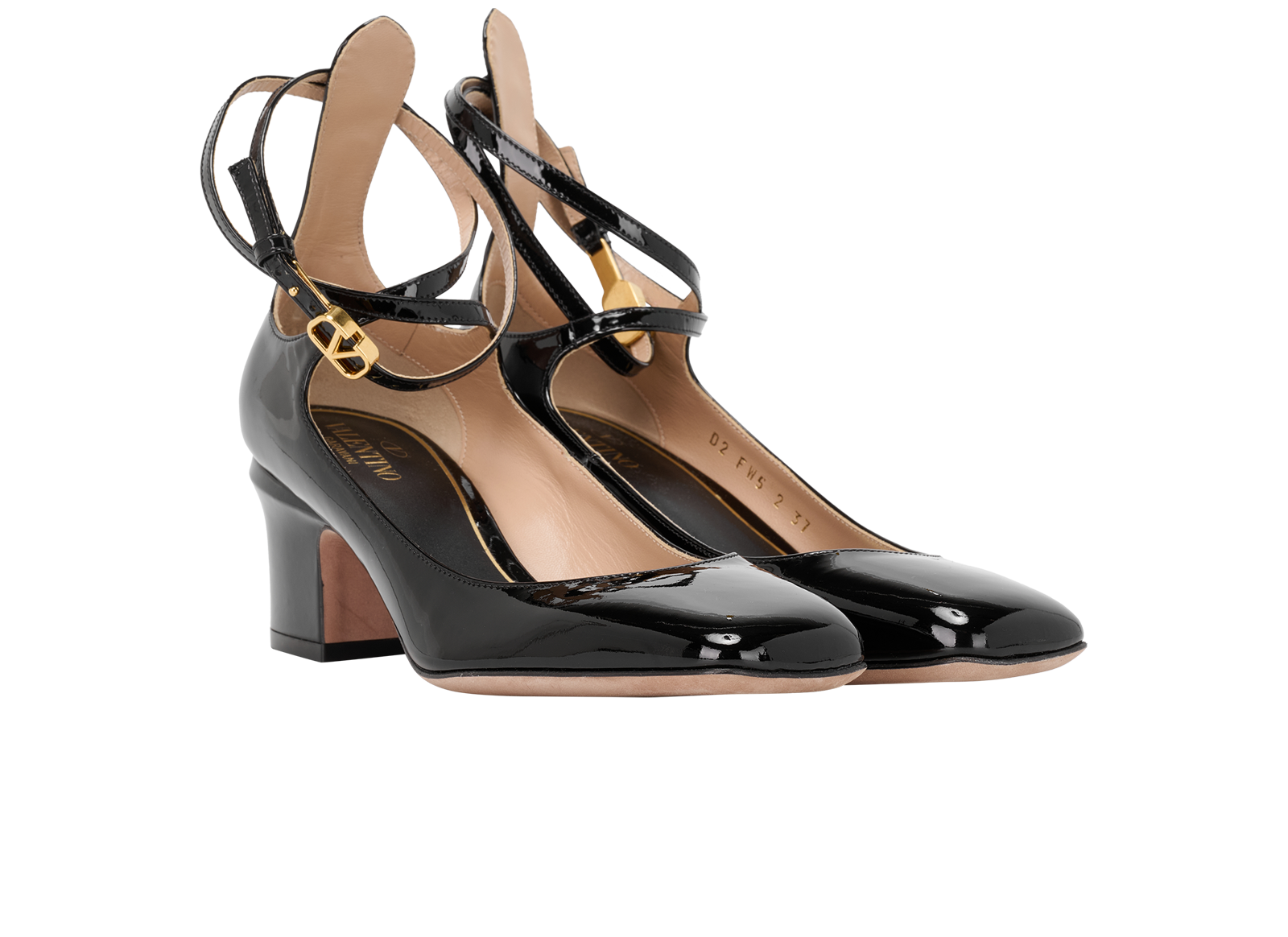 Valentino TanGo 60 Pumps, &pound;240, Shoes, Black, Patent Leather, Side view