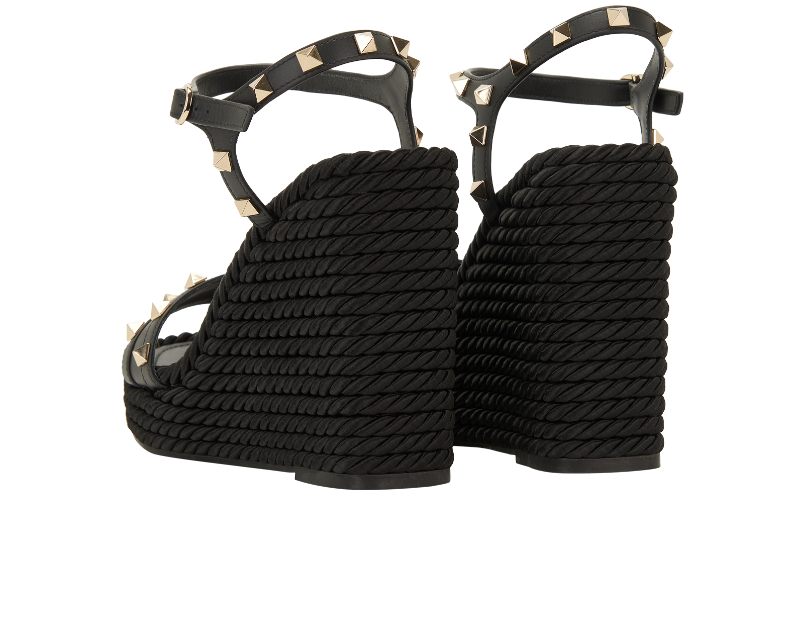 Valentino Rockstud Wedges 115, &pound;250, Shoes, Black, Leather, Back view