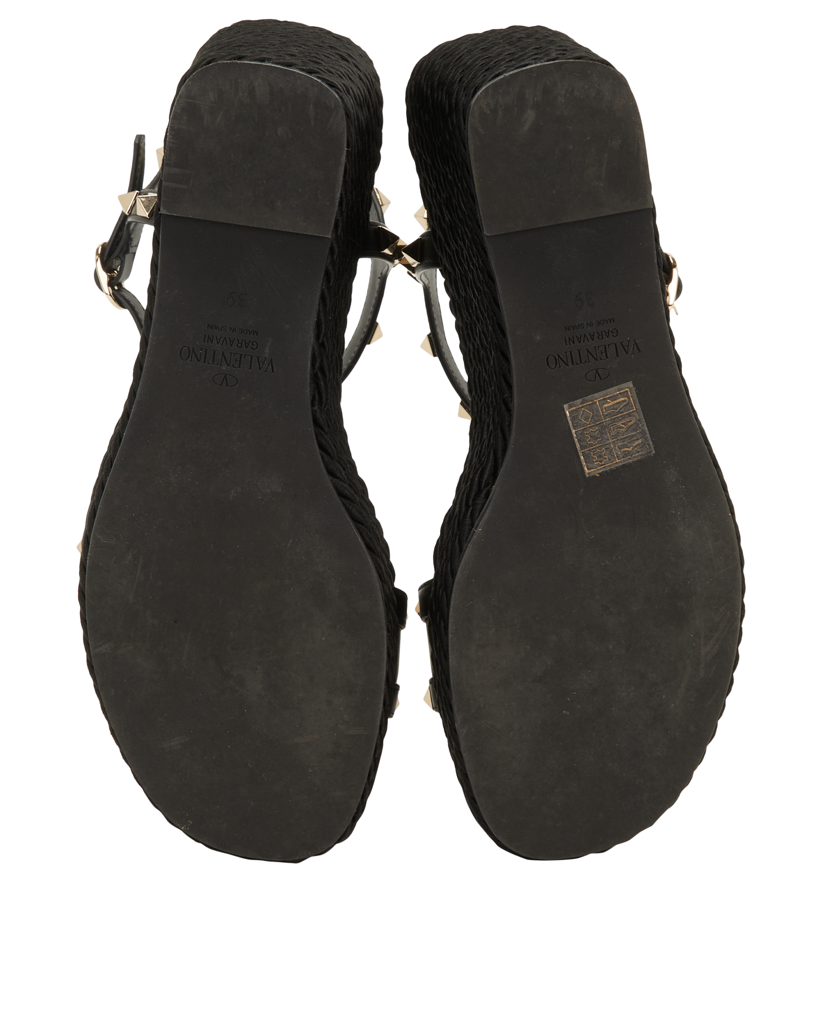 Valentino Rockstud Wedges 115, &pound;250, Shoes, Black, Leather, Top view