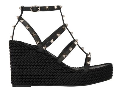 Valentino Rockstud Wedges, front view