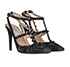 Valentino  Rockstud Crystal Ankle Strap Pumps, side view
