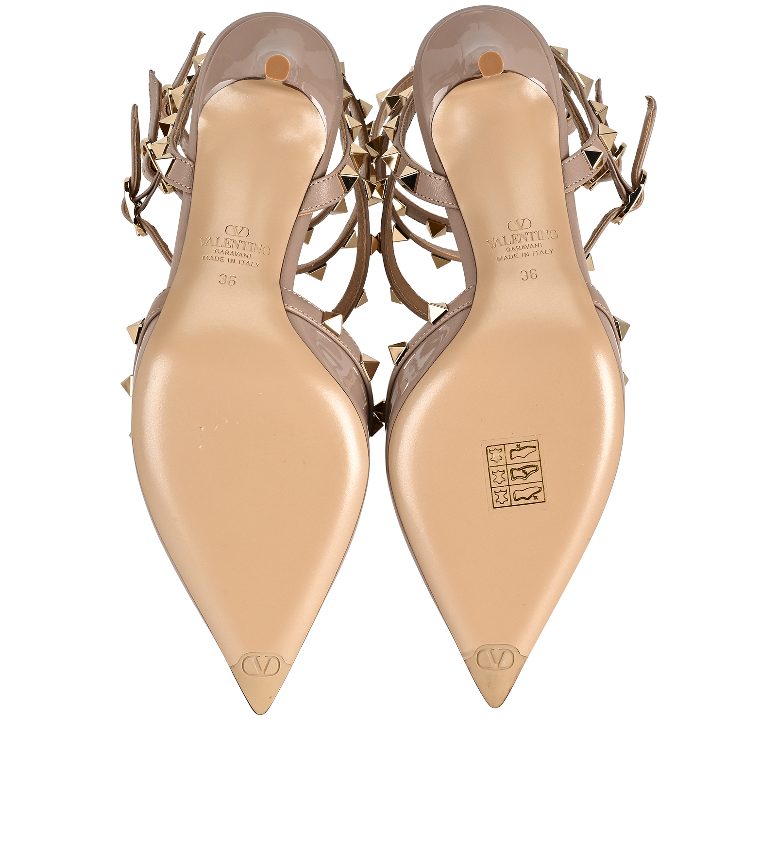 Valentino Rockstud Caged Pump 65, &pound;475, Shoes, Pink, Patent Leather, Top view