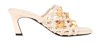 Valentino Rockstud Slides, &pound;195, Shoes, White, Leather, Front view