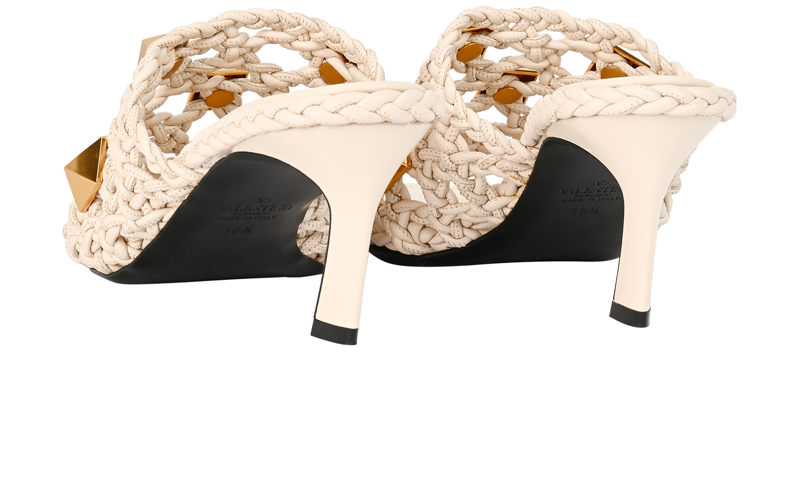 Valentino Rockstud Slides, &pound;195, Shoes, White, Leather, Back view