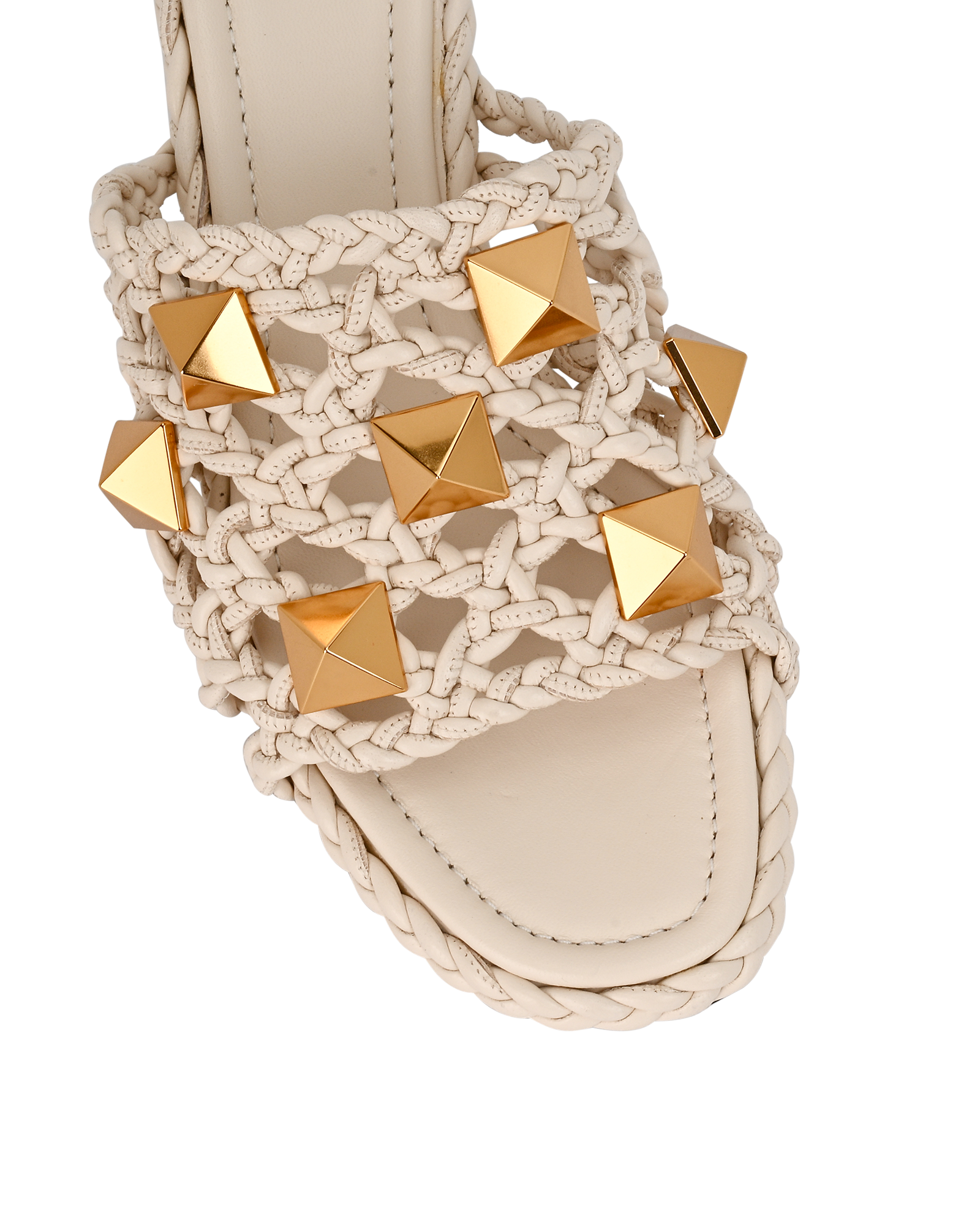 Valentino Rockstud Slides, &pound;195, Shoes, White, Leather, Other view
