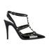 Valentino Rockstud So Noir Caged Heels, front view