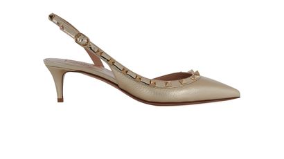 Valentino Rockstud Slingback Kitten Heels, front view