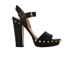 Valentino Garavani Studded Platforms, Leather, Black, UK7, B, 3*