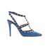 Valentino Rockstud Pumps, &pound;380, Shoes, Blue, Suede, Front view
