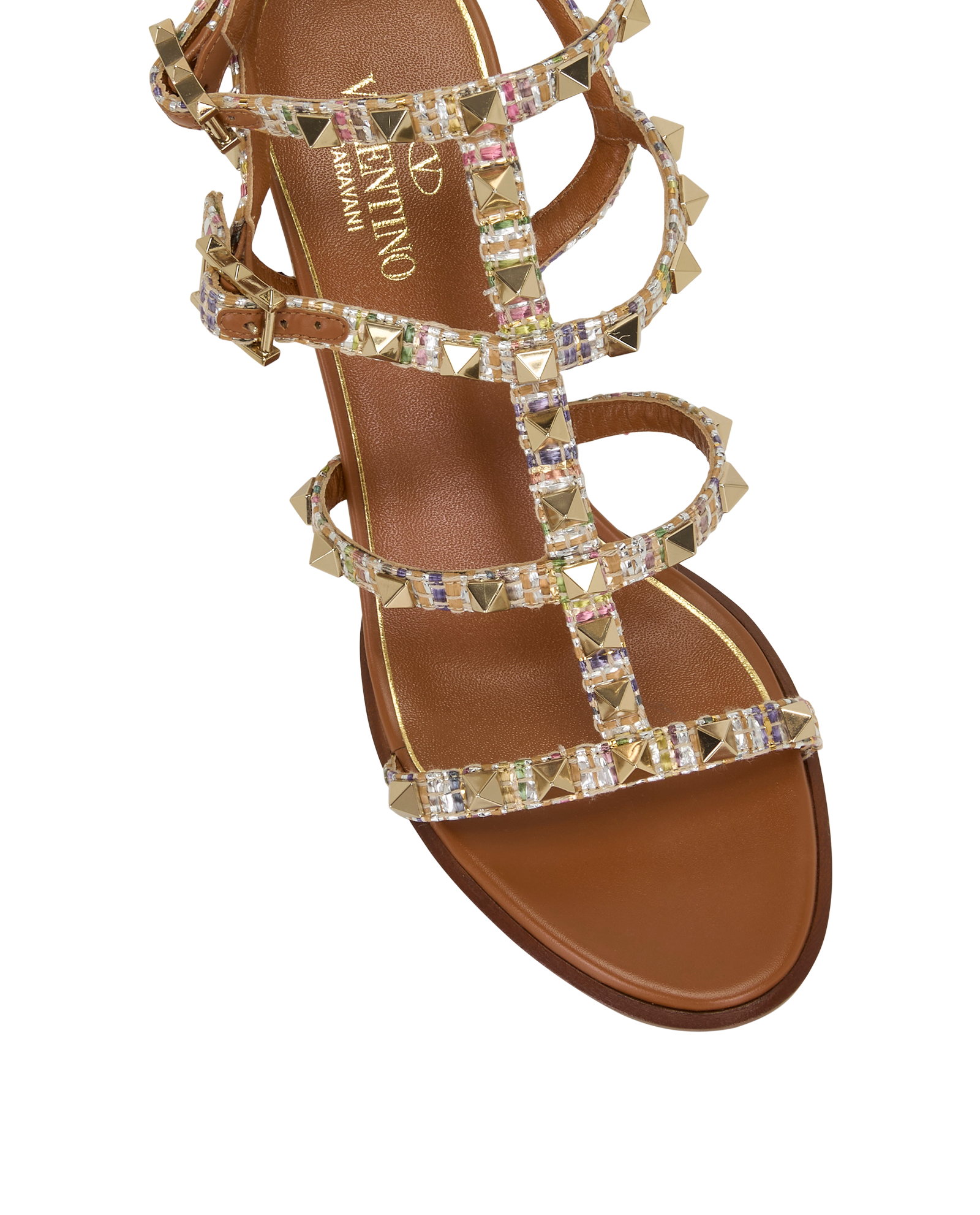 Valentino Rockstud Block Sandals, &pound;220, Shoes, Brown, Leather, Other view