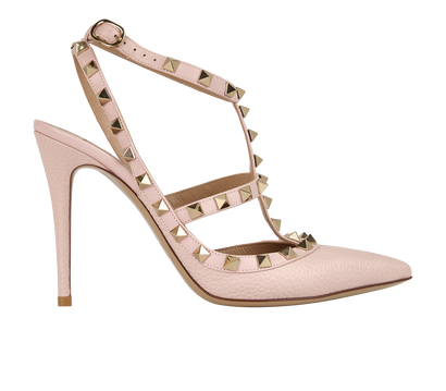 Valentino Rockstud Heeled Sandals, front view