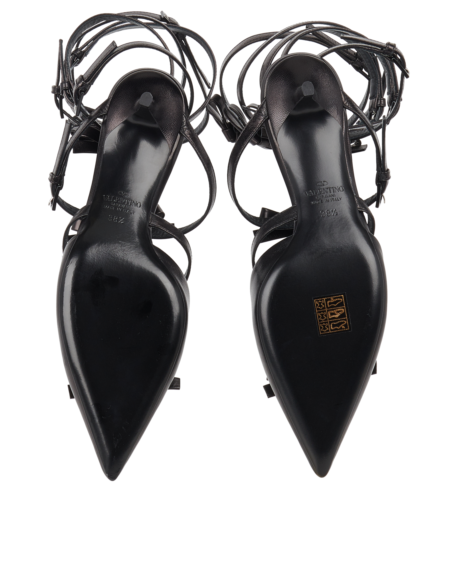 Valentino Gladiator Bow Heels, &pound;450, Shoes, Black, Leather, Top view