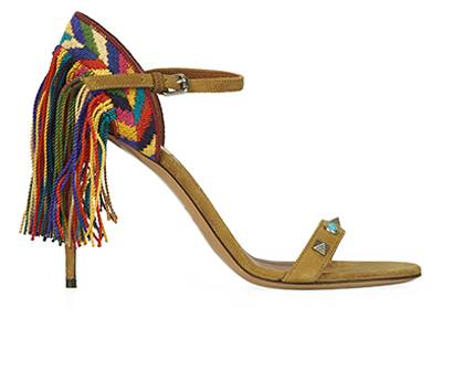 Valentino Rainbow Fringed Sandals, front view