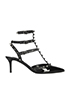 Valentino Patent Rockstud Heels, &pound;275, Shoes, Black, Patent Leather, Front view