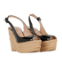 Valentino Espadrilles Wedges, &pound;140, Shoes, Black, Patent Leather/Raffia, Side view