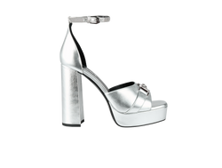 Versace Medusa Platform Sandals, Leather, Silver, UK5, 3*