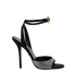 Versace Safety Pin Crystal Sandals, &pound;275, Shoes, Black, Crystal/Satin, Front view