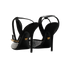 Versace Safety Pin Crystal Sandals, &pound;275, Shoes, Black, Crystal/Satin, Back view