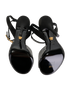 Versace Safety Pin Crystal Sandals, &pound;275, Shoes, Black, Crystal/Satin, Top view