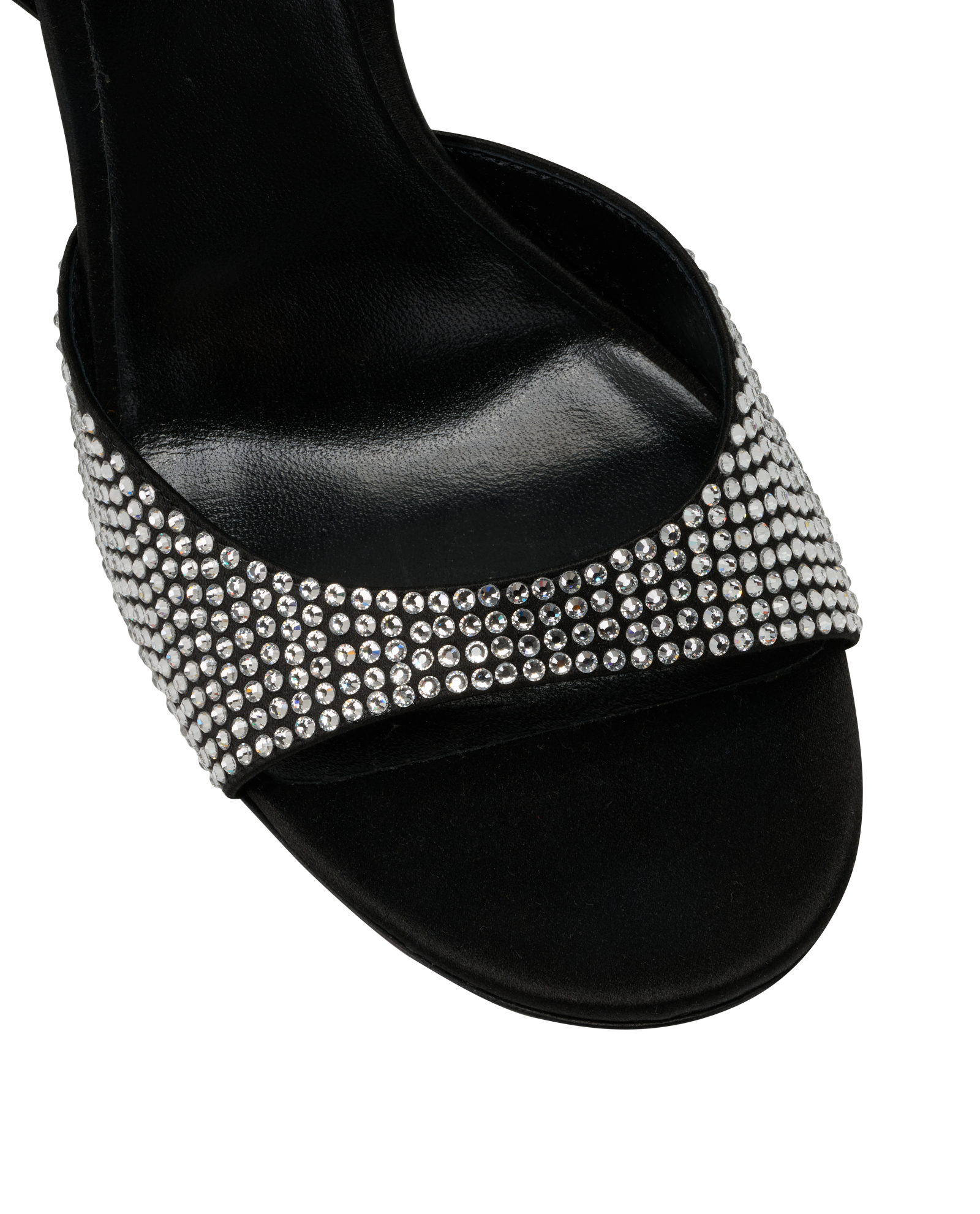Versace Safety Pin Crystal Sandals, &pound;275, Shoes, Black, Crystal/Satin, Other view