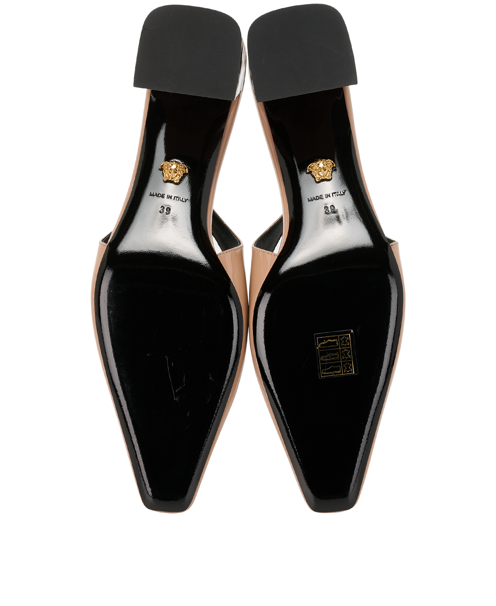 Versace Medusa Slingbacks, &pound;220, Shoes, Brown, Patent Leather, Top view