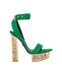 Versace Greek Key Heeled Sandals, front view